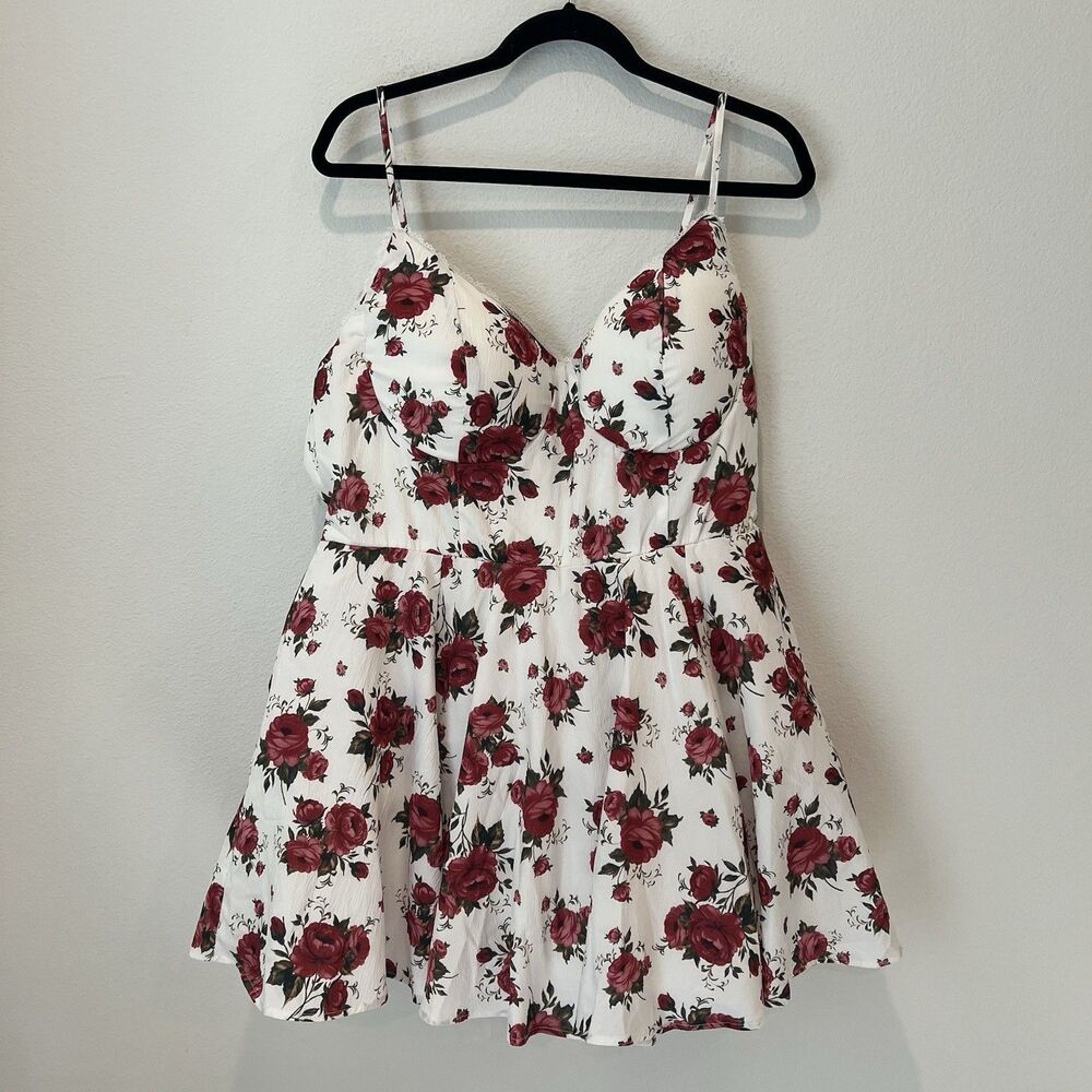 Fashion Nova Elma Floral Mini Dress - Mauve/combo Size 1X Coquette Soft Girl - Picture 2 of 10